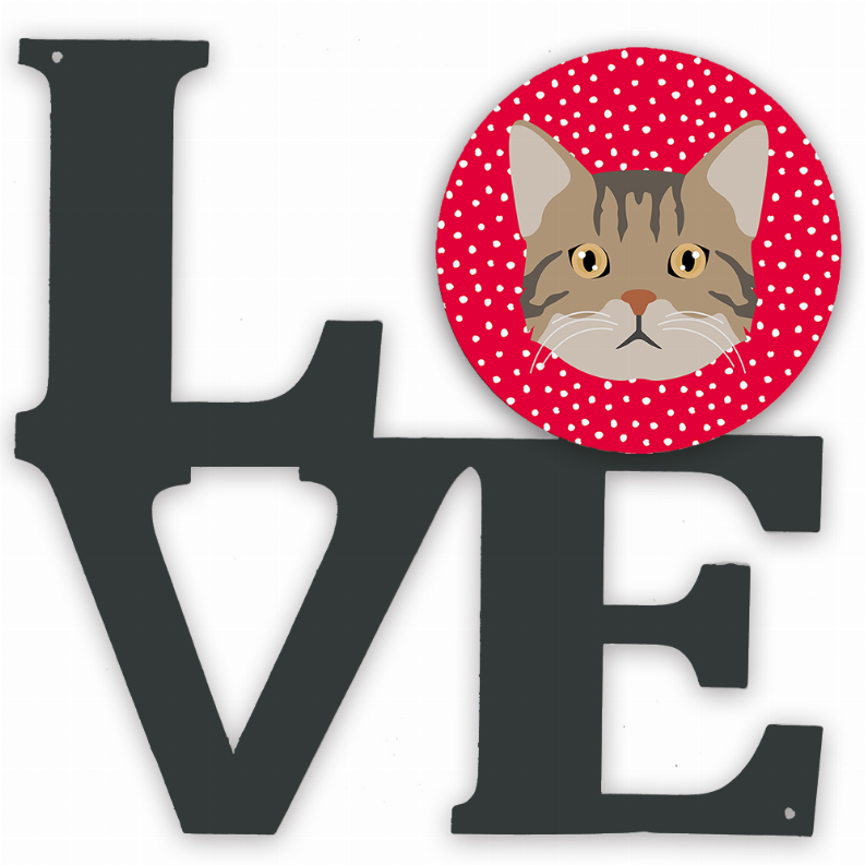 Cat Face Metal Wall Artwork LOVE