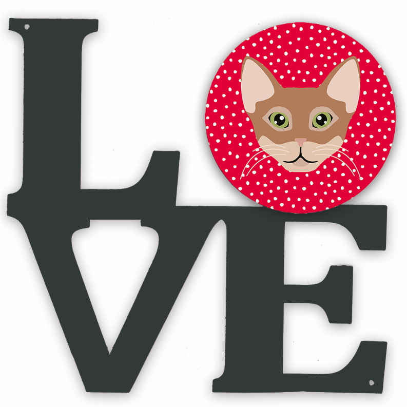 Cat Face Metal Wall Artwork LOVE