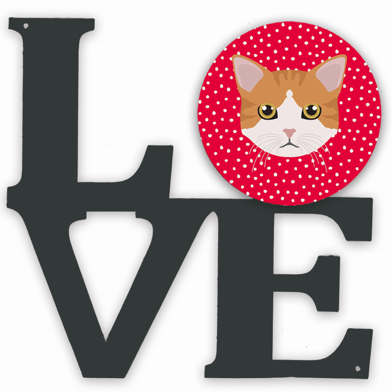 Cat Face Metal Wall Artwork LOVE