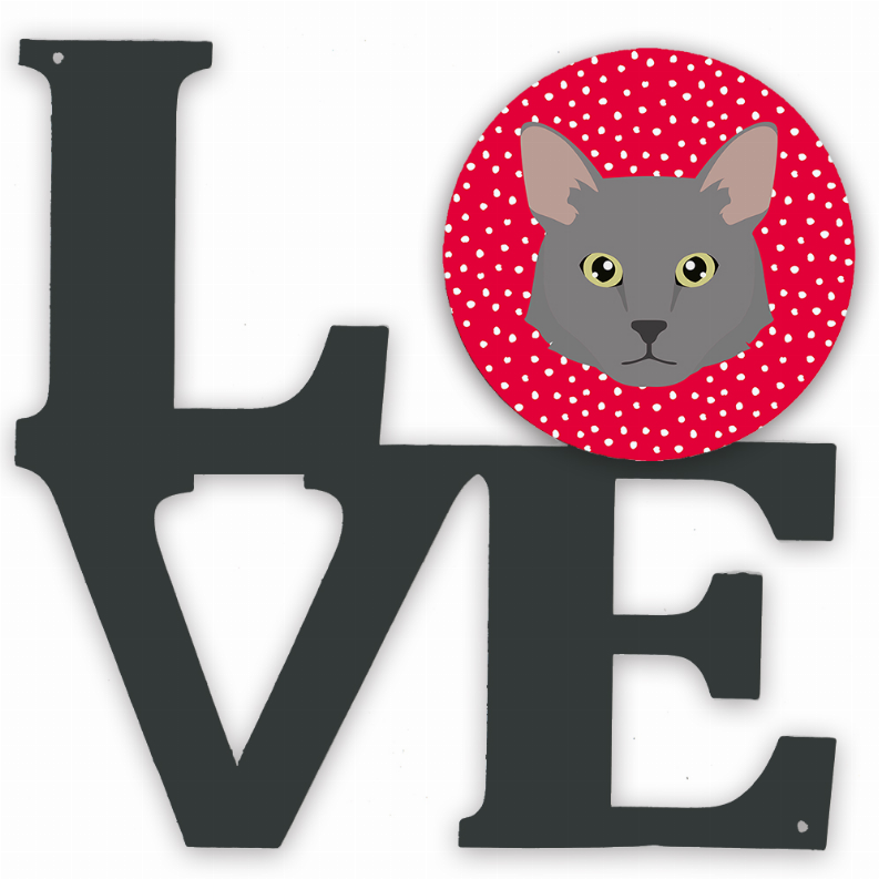 Cat Face Metal Wall Artwork LOVE